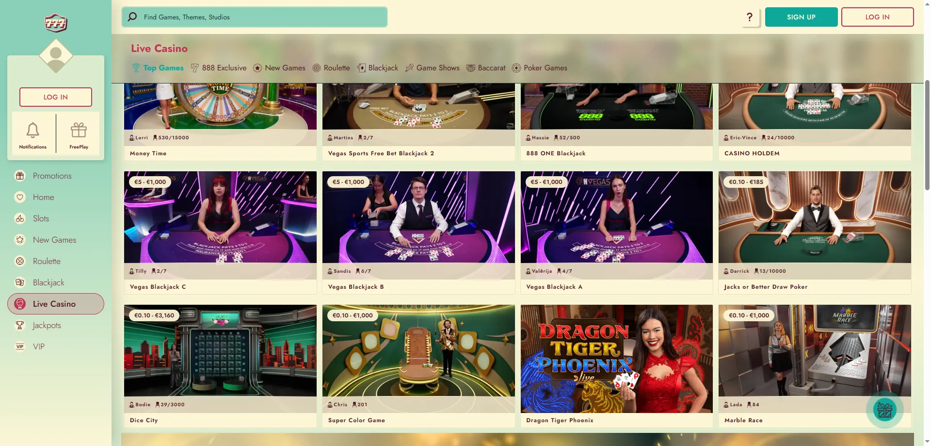 Play Crazy Time live dealer game at 777 Casino