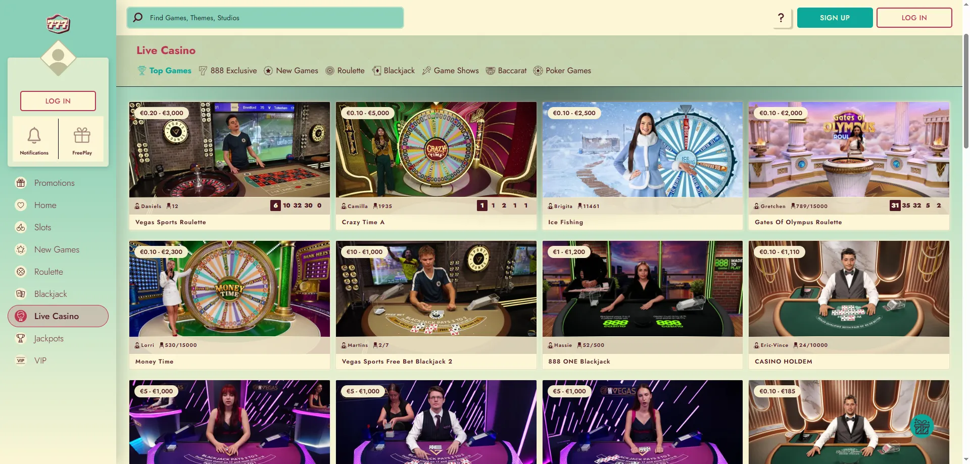 777 Casino live dealer tables — roulette, blackjack and baccarat in real time
